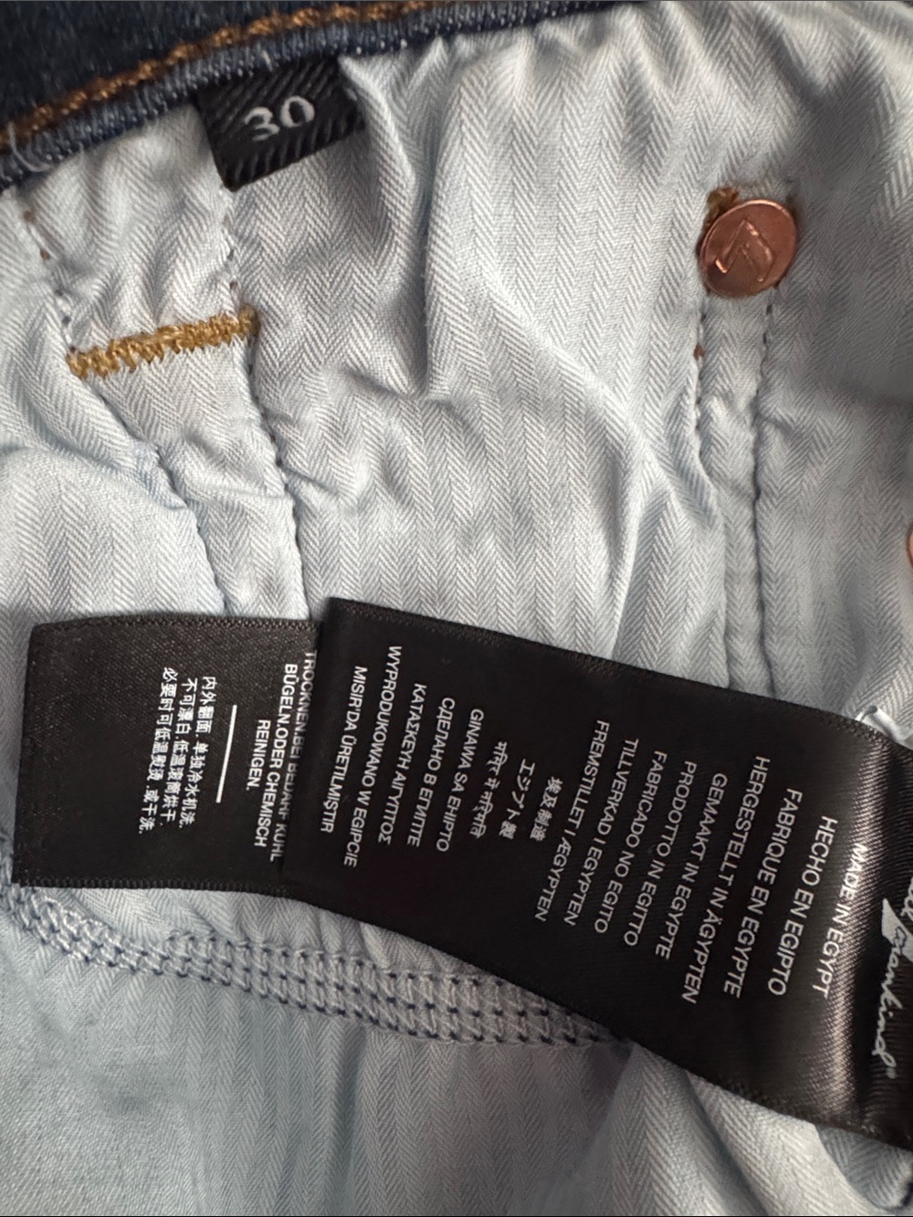 7 For All Mankind Men’s Dark Indigo Slim Jeans with Contrast Stitching - Picture 5 of 5